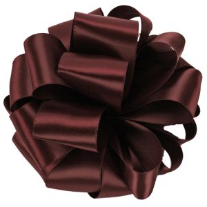 Stock: #9 Double Face Satin Ribbon 50 Yards in Burgundy, a red color - Small Image