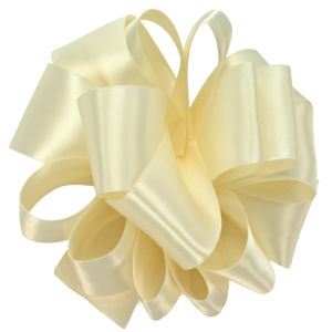 Stock: #3 Double Face Satin Ribbon 50 Yards in Ivory, a cream color - Small Image