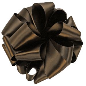 Special Order: #3 Double Face Satin Image 50 Yards in Brown - Small Image