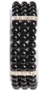 Duchess Beaded Corsage Bracelet in Midnight Black- Small Image 
