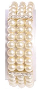 Duchess Beaded Corsage Bracelet in Champagne- Small Image 