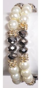 Emotion Beaded Corsage Bracelet in Silver- Small Image