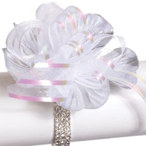 Bracelets with Bows in 6 piece package- Dazzle Princess with Silver Leaves- Small Image 