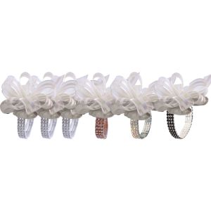 Bracelets with Bows in 6 piece package- Assorted Princess with Silver Leaves- Small Image 