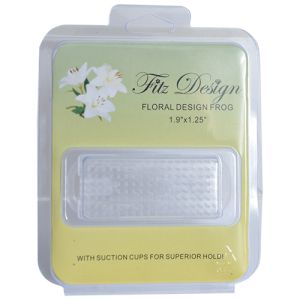 Plastic Rectangular Floral Design Frog 1.9x1.25