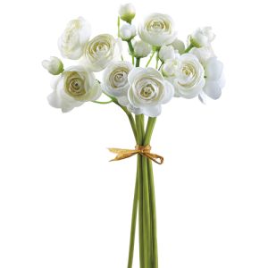 Silk Mini Ranunculus Bundle 10 Inches in White - Small Image