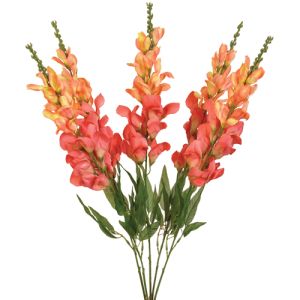 Silk Snapdragon Bush 28 Inches in Peach/Coral - Small Image