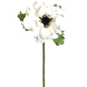 Silk Anemone Stem 15 Inches in Cream - Small Image
