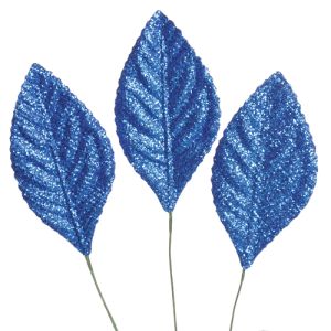 Glitter Leaves 50 Piece Package in Royal Blue - Small Image