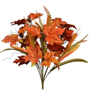 Mixed Maple & Cattail Bush x9, 17.5
