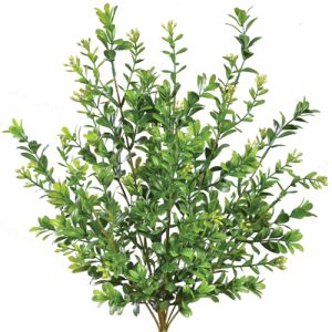 PWB2031- Our boxwood greenery bush has 9 stems and is available in 2 vibrant green colors.