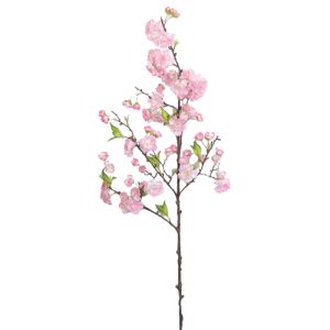 Cherry blossom spray fabric-Pink. Small image.