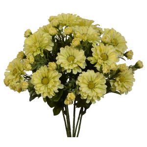 PWM2676- Our silk zinnia bush includes 7 stems and is available in 5 beautiful colors. 