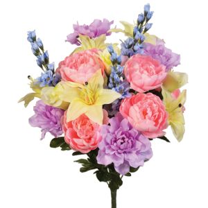 Mixed Lily, Peony and Dahlia Bush in Pastel - Small Image
