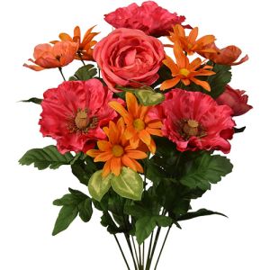 Mixed Poppy, Ranunculus & Daisy Bush x12, 19