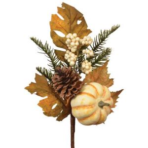 Oak Leaf, Pumpkin & Cone Spray 18