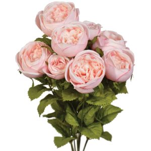 PWR2090- Our silk cabbage rose bush includes 9 stems and is available in 17 vibrant colors!