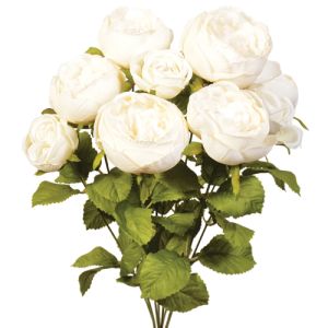 PWR2090- Our silk cabbage rose bush includes 9 stems and is available in 17 vibrant colors.