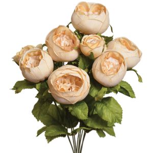 PWR2090- Our silk cabbage rose bush includes 9 stems and is available in 17 vibrant colors.