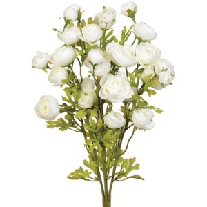 Mini Ranunculus Bush 18 Inches in White - Small Image