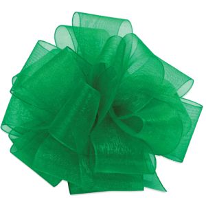 #9 Simply Sheer Ribbon 100 Yards in Emerald Green - Small Image