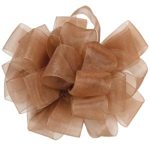 #9 Simply Sheer Ribbon 100 Yards in Coffee, a brown color - Small Image