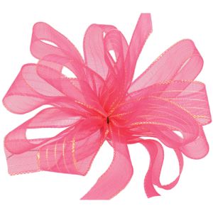 Striped Chiffon Ribbon 50 Yards in Pink - Small Image