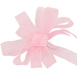 Striped Chiffon Ribbon 50 Yards in Pink - Small Image