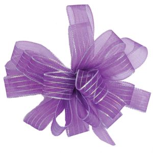 Striped Chiffon Ribbon 50 Yards in Purple - Small Image