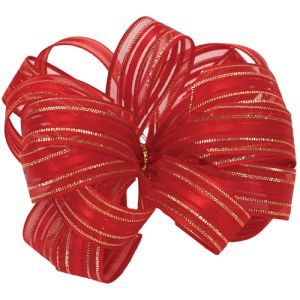 #3 Veronica Ribbon 25 Yards in Red/Gold - Small Image
