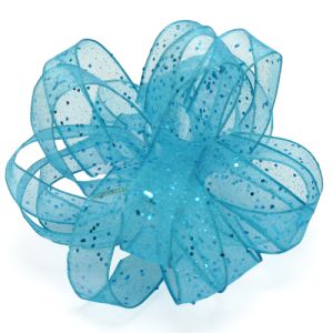 Wired Flash Ribbon 25 Yards in Turquoise - Small Image