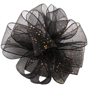 Wired Flash Ribbon 25 Yards in Black/Gold - Small Image