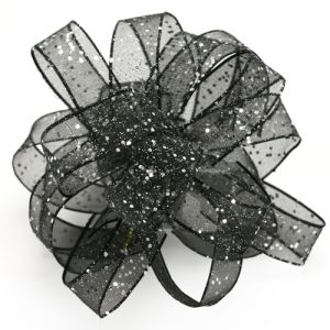 Wired Flash Ribbon 25 Yards in Black/Silver - Small Image