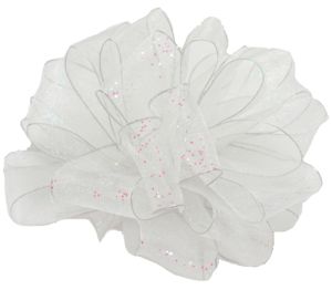 Wired Flash Ribbon 25 Yards in White/Cream - Small Image