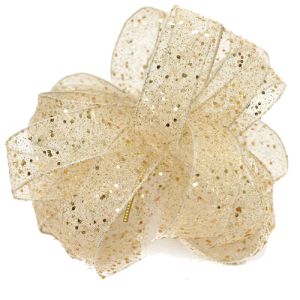 Wired Flash Ribbon 25 Yards in Ivory - Small Image