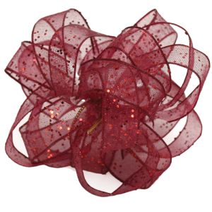 Wired Flash Ribbon 25 Yards in Red - Small Image