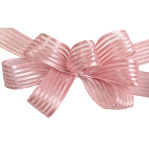 Wholesale, #3 Striped Chiffon Ribbon 5/8 x 50 yds - Pink